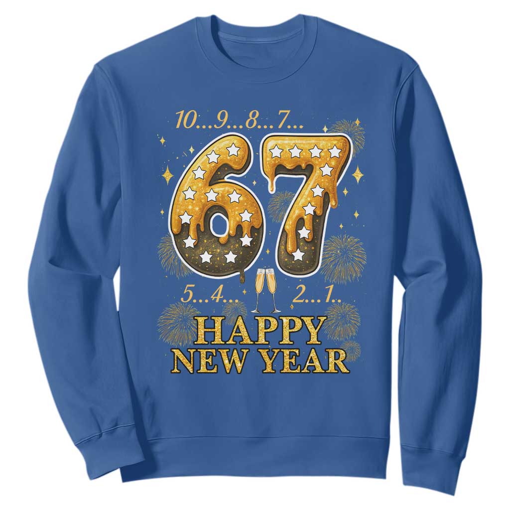 Funny 67 New Years Eve Sweatshirt Countdown New Year Party 2026 Six Seven Meme TS11 Royal Blue Print Your Wear