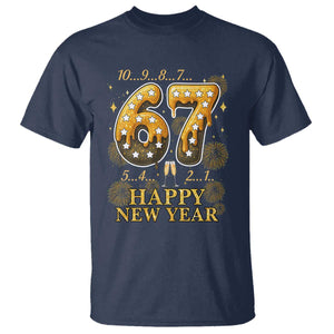 Funny 67 New Years Eve T Shirt Countdown New Year Party 2026 Six Seven Meme TS11 Navy Print Your Wear