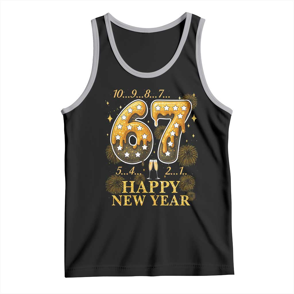 Funny 67 New Years Eve Tank Top Countdown New Year Party 2026 Six Seven Meme TS11 Black Athletic Heather Print Your Wear