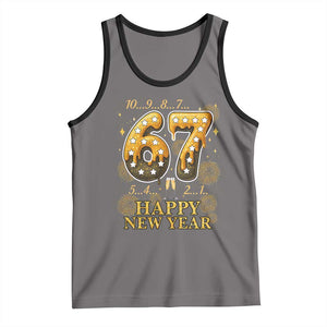 Funny 67 New Years Eve Tank Top Countdown New Year Party 2026 Six Seven Meme TS11 Deep Heather Black Print Your Wear