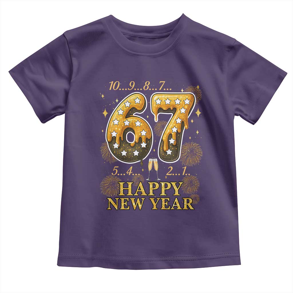 Funny 67 New Years Eve Toddler T Shirt Countdown New Year Party 2026 Six Seven Meme TS11 Purple Print Your Wear