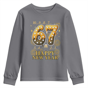 Funny 67 New Years Eve Youth Sweatshirt Countdown New Year Party 2026 Six Seven Meme TS11 Charcoal Print Your Wear