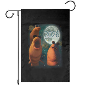 Funny Marcus The Worm New Year Garden Flag Happy New Year 2026 Moon NYE Party TS11 Black Print Your Wear