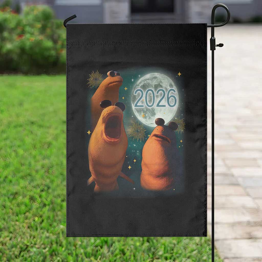 Funny Marcus The Worm New Year Garden Flag Happy New Year 2026 Moon NYE Party TS11 Print Your Wear
