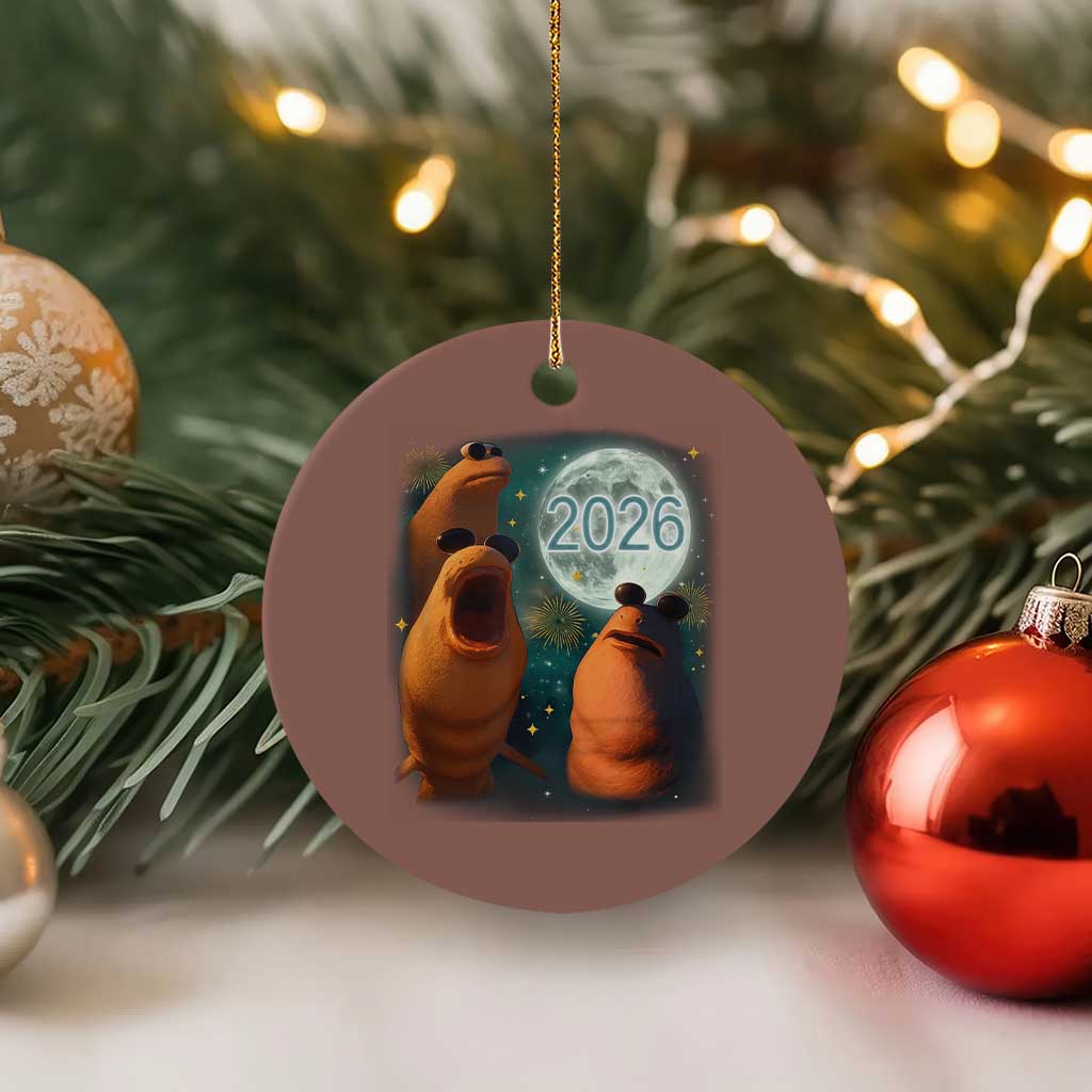 Funny Marcus The Worm New Year Ceramic Ornament Happy New Year 2026 Moon NYE Party TS11 1pc Mocha Print Your Wear