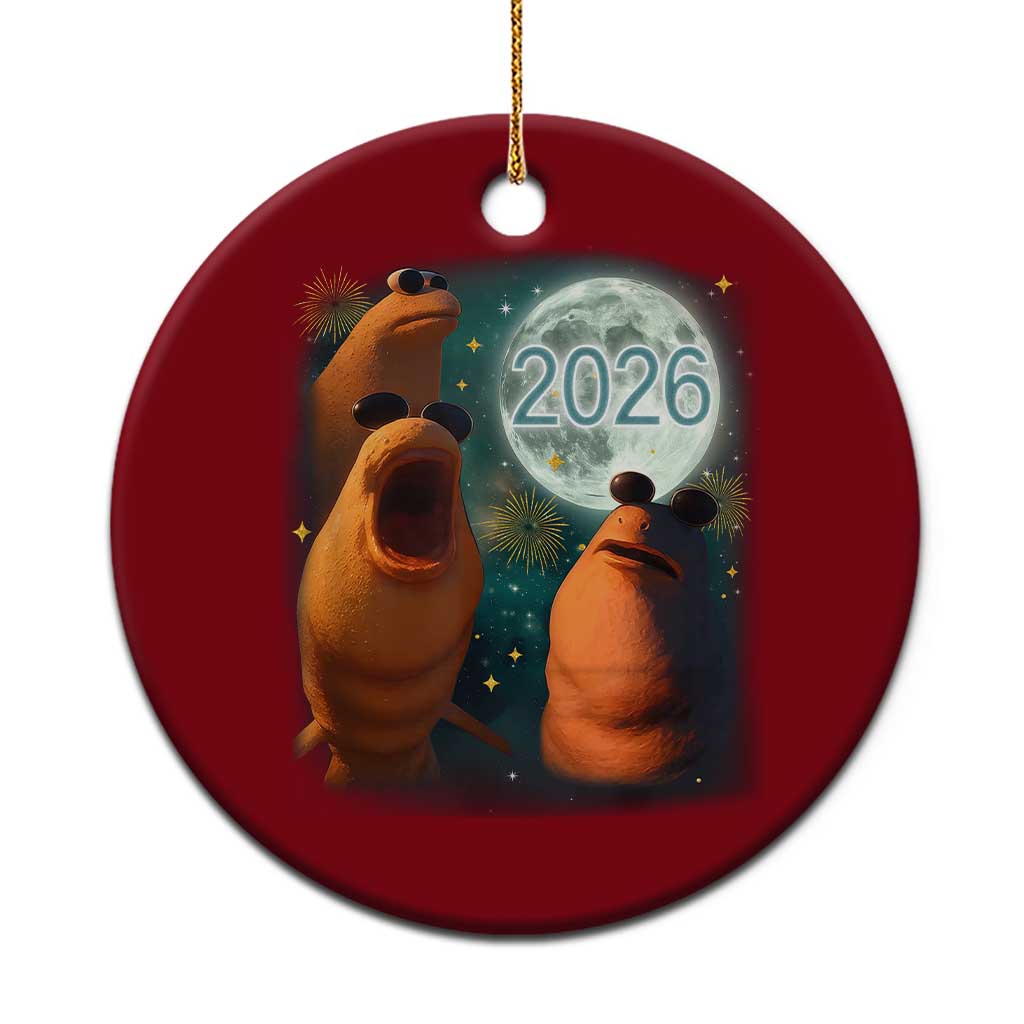Funny Marcus The Worm New Year Ceramic Ornament Happy New Year 2026 Moon NYE Party TS11 1pc Red Print Your Wear