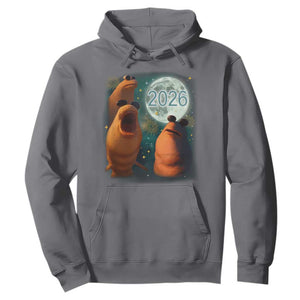 Funny Marcus The Worm New Year Hoodie Happy New Year 2026 Moon NYE Party TS11 Charcoal Print Your Wear