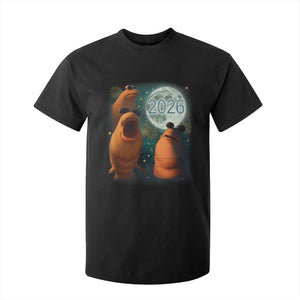 Funny Marcus The Worm New Year T Shirt For Kid Happy New Year 2026 Moon NYE Party TS11 Black Print Your Wear