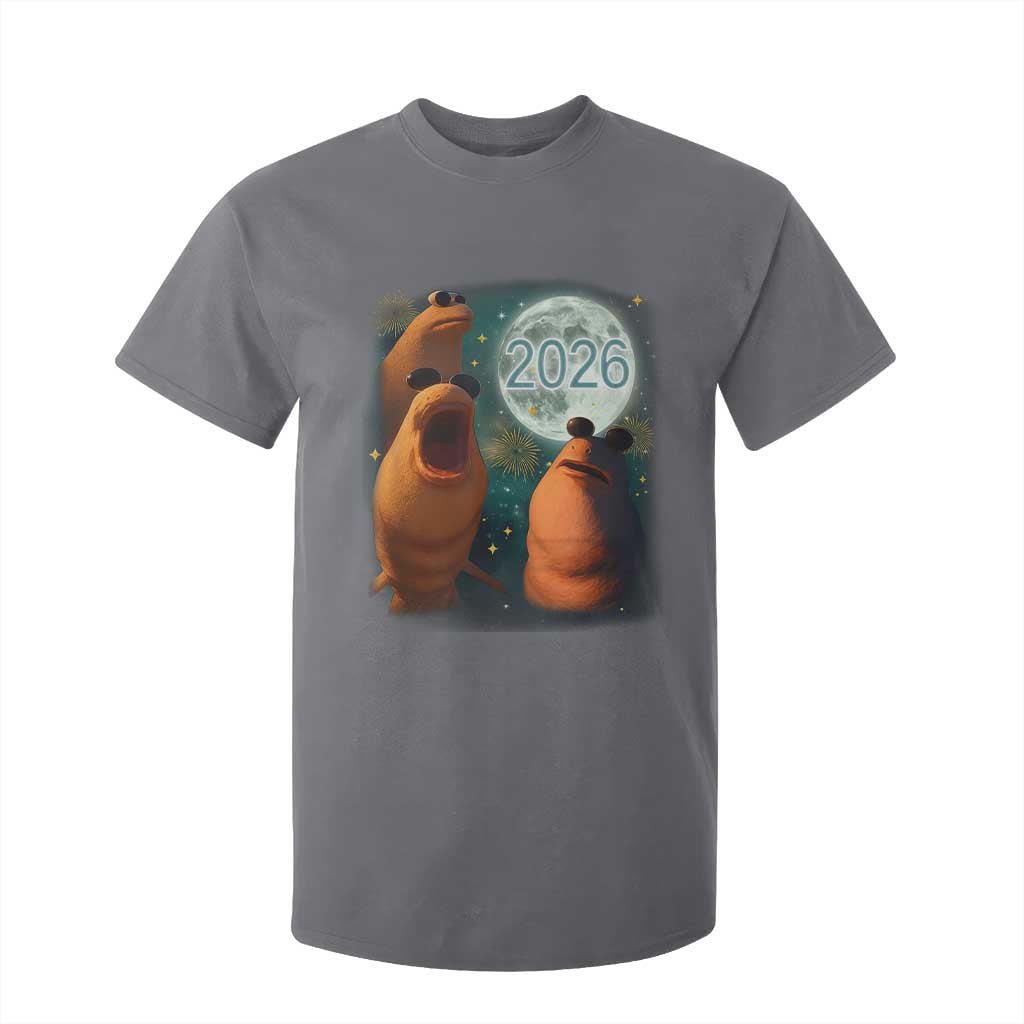 Funny Marcus The Worm New Year T Shirt For Kid Happy New Year 2026 Moon NYE Party TS11 Charcoal Print Your Wear