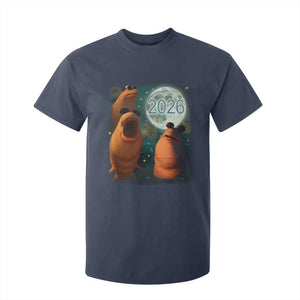 Funny Marcus The Worm New Year T Shirt For Kid Happy New Year 2026 Moon NYE Party TS11 Navy Print Your Wear