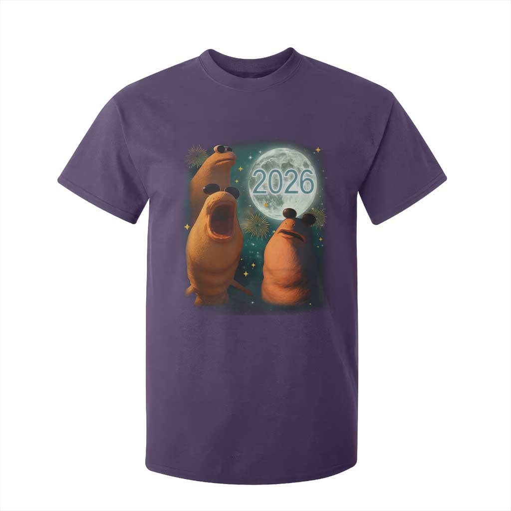 Funny Marcus The Worm New Year T Shirt For Kid Happy New Year 2026 Moon NYE Party TS11 Purple Print Your Wear