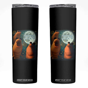 Funny Marcus The Worm New Year Skinny Tumbler Happy New Year 2026 Moon NYE Party TS11 Black Print Your Wear