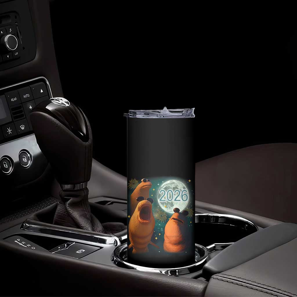 Funny Marcus The Worm New Year Skinny Tumbler Happy New Year 2026 Moon NYE Party TS11 Print Your Wear