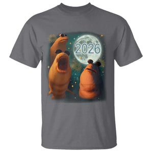 Funny Marcus The Worm New Year T Shirt Happy New Year 2026 Moon NYE Party TS11 Charcoal Print Your Wear