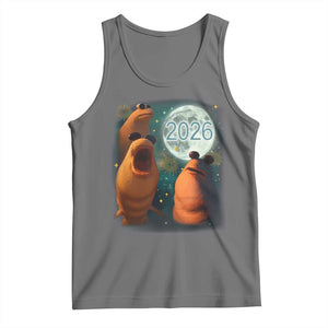 Funny Marcus The Worm New Year Tank Top Happy New Year 2026 Moon NYE Party TS11 Black Heather Print Your Wear