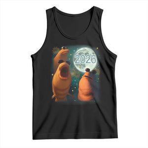 Funny Marcus The Worm New Year Tank Top Happy New Year 2026 Moon NYE Party TS11 Black Print Your Wear