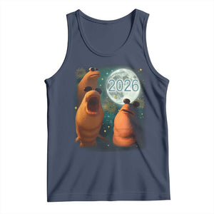 Funny Marcus The Worm New Year Tank Top Happy New Year 2026 Moon NYE Party TS11 Navy Print Your Wear