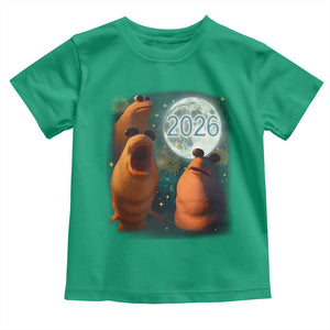 Funny Marcus The Worm New Year Toddler T Shirt Happy New Year 2026 Moon NYE Party TS11 Irish Green Print Your Wear