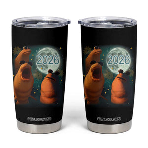 Funny Marcus The Worm New Year Tumbler Cup Happy New Year 2026 Moon NYE Party TS11 Black Print Your Wear