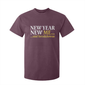 New Year New Me Mental Breakdowns T Shirt For Kid Funny New Year Party Faux Glitter TS11 Maroon Print Your Wear