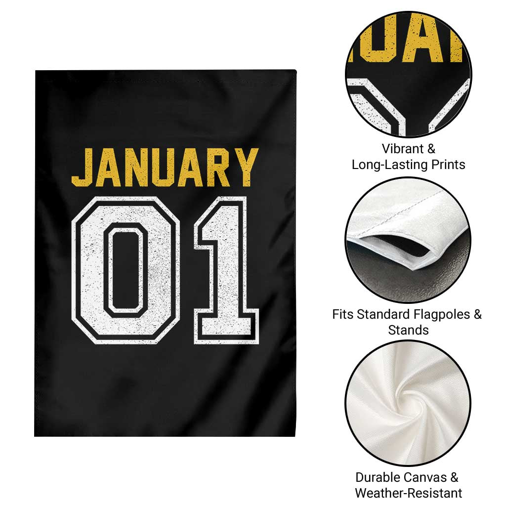 Funny January 01 New Years Eve Party Garden Flag TS11 Print Your Wear