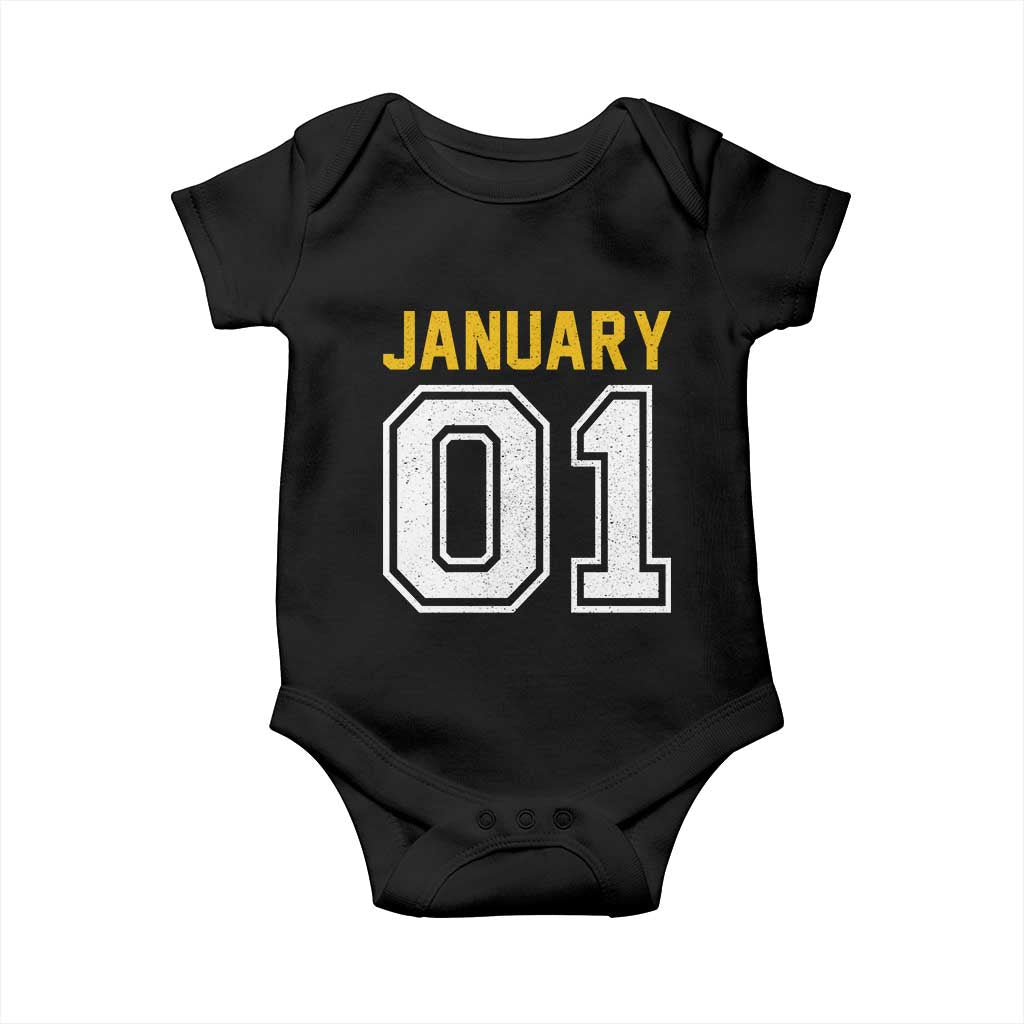 Funny January 01 New Years Eve Party Baby Onesie TS11 Black Print Your Wear