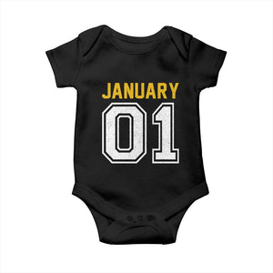 Funny January 01 New Years Eve Party Baby Onesie TS11 Black Print Your Wear