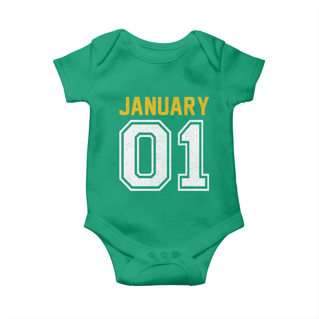 Funny January 01 New Years Eve Party Baby Onesie TS11 Irish Green Print Your Wear