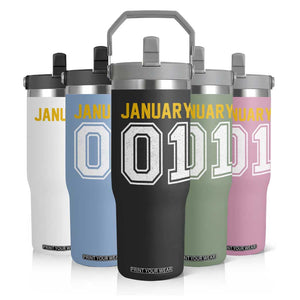 Funny January 01 New Years Eve Party Flip Straw Tumbler TS11 Print Your Wear