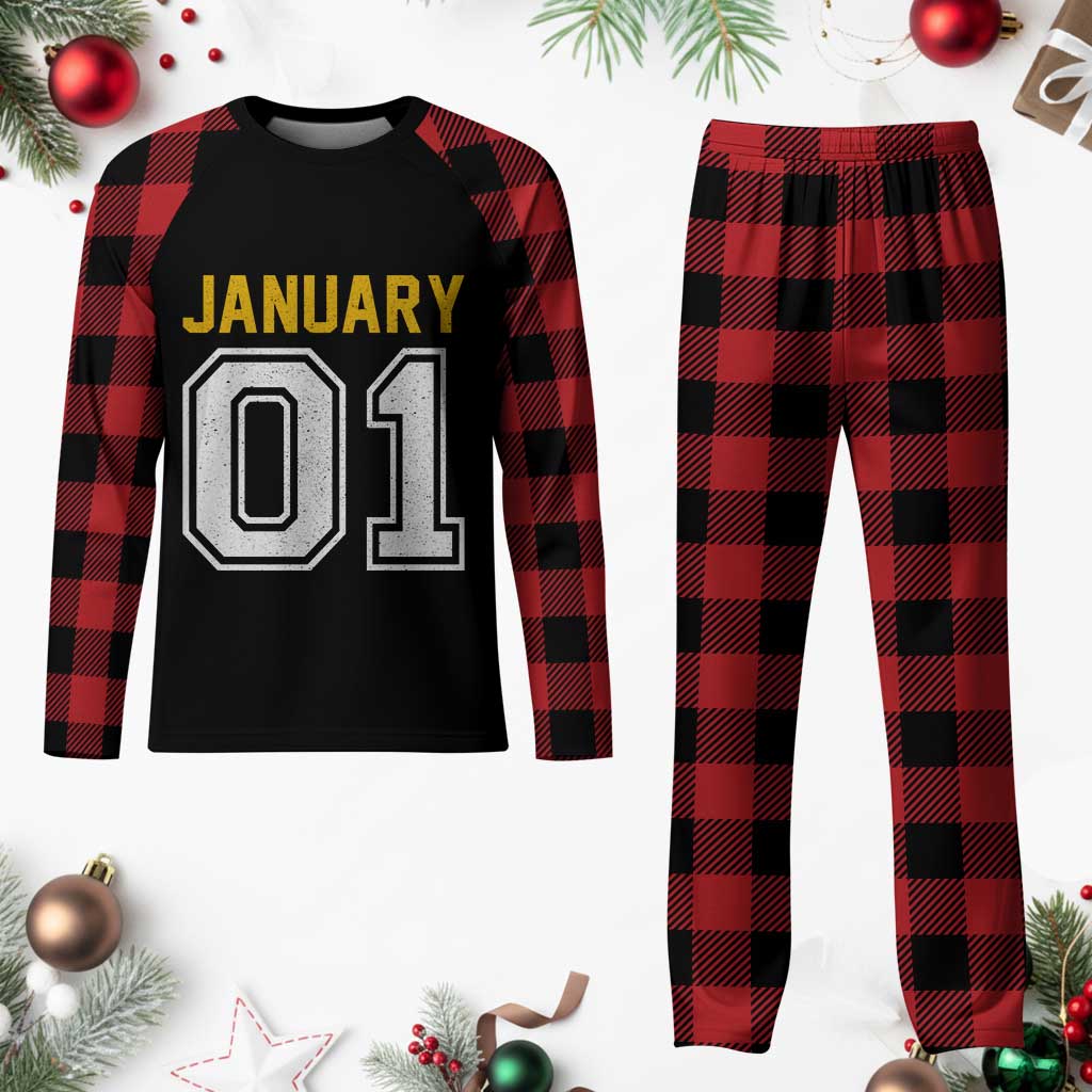 Funny January 01 New Years Eve Party Plaid Pajama Set TS11 Buffalo Plaid Print Your Wear