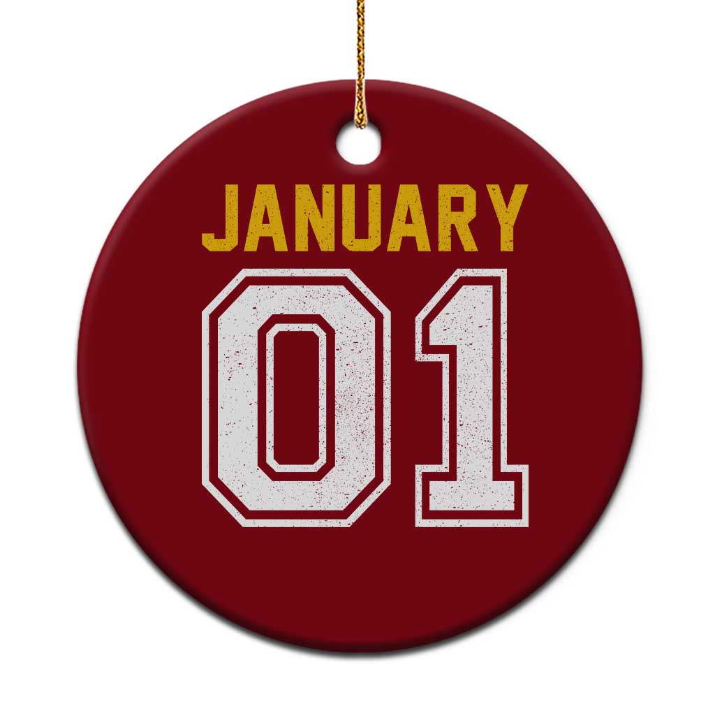 Funny January 01 New Years Eve Party Ceramic Ornament TS11 1pc Red Print Your Wear
