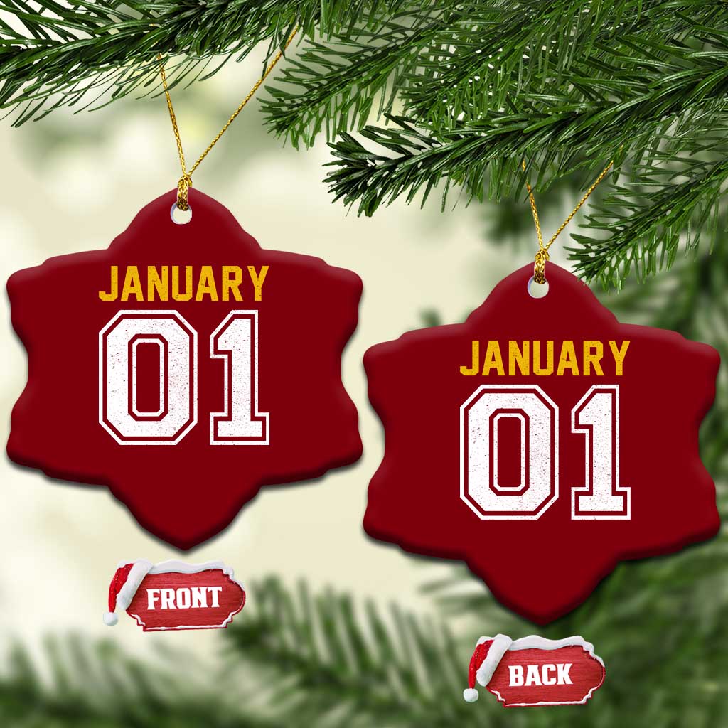 Funny January 01 New Years Eve Party Ceramic Ornament TS11 Print Your Wear