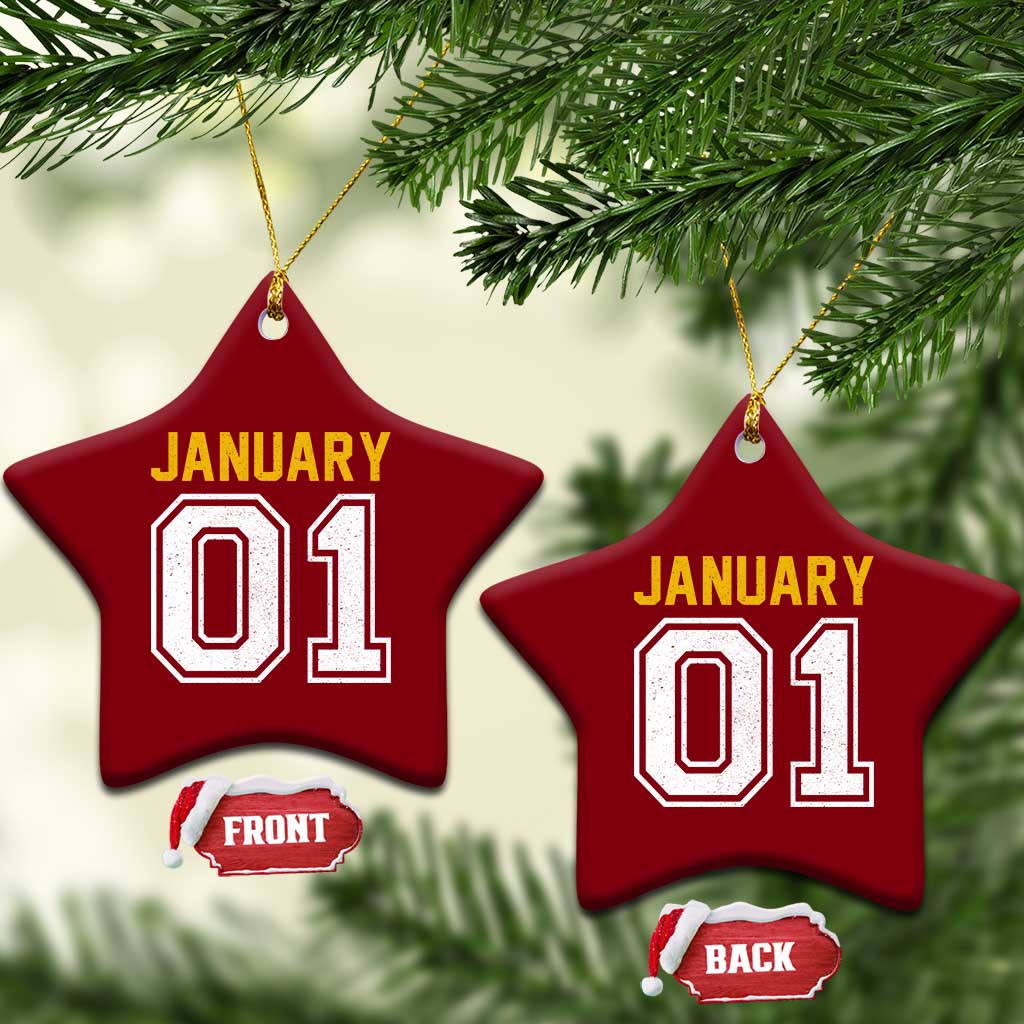 Funny January 01 New Years Eve Party Ceramic Ornament TS11 Print Your Wear