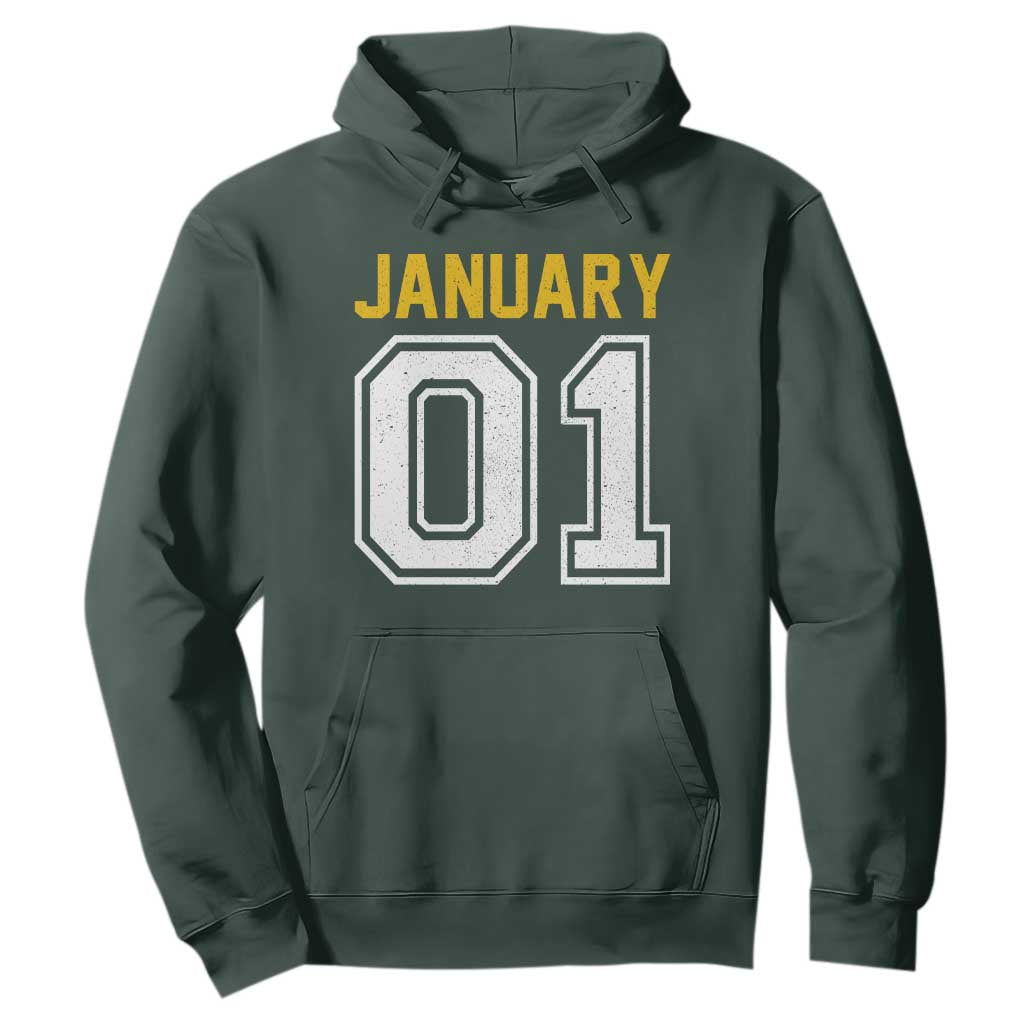 Funny January 01 New Years Eve Party Hoodie TS11 Dark Forest Green Print Your Wear