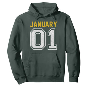 Funny January 01 New Years Eve Party Hoodie TS11 Dark Forest Green Print Your Wear