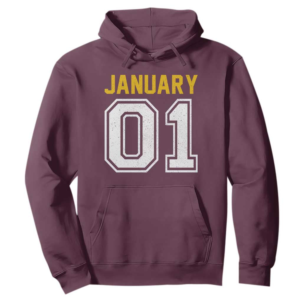 Funny January 01 New Years Eve Party Hoodie TS11 Maroon Print Your Wear