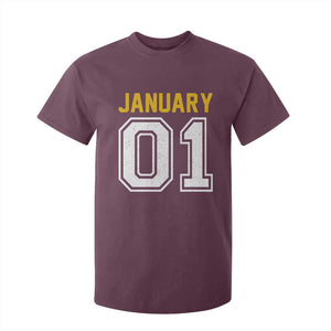 Funny January 01 New Years Eve Party T Shirt For Kid TS11 Maroon Print Your Wear