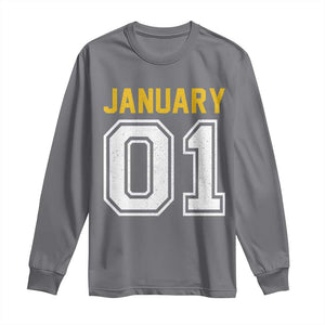 Funny January 01 New Years Eve Party Long Sleeve Shirt TS11 Charcoal Print Your Wear