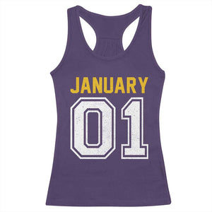 Funny January 01 New Years Eve Party Racerback Tank Top TS11 Purple Print Your Wear