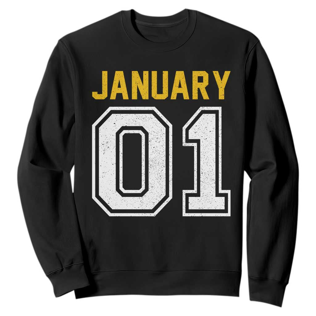 Funny January 01 New Years Eve Party Sweatshirt TS11 Black Print Your Wear