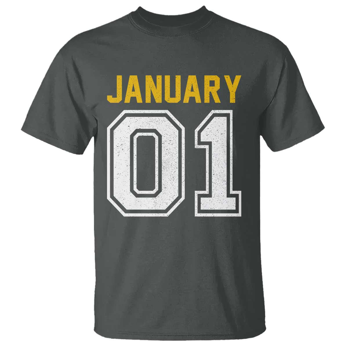 Funny January 01 New Years Eve Party T Shirt TS11 Dark Heather Print Your Wear