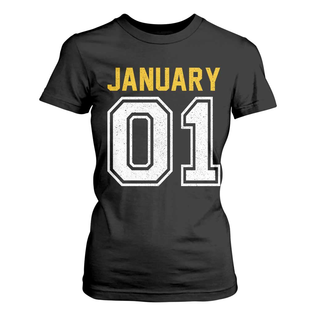 Funny January 01 New Years Eve Party T Shirt For Women TS11 Black Print Your Wear