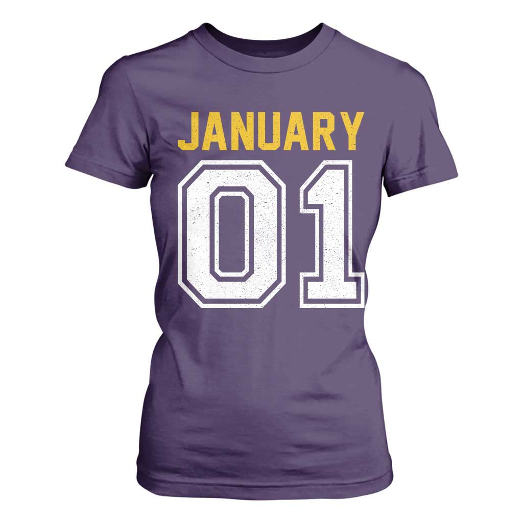Funny January 01 New Years Eve Party T Shirt For Women TS11 Purple Print Your Wear