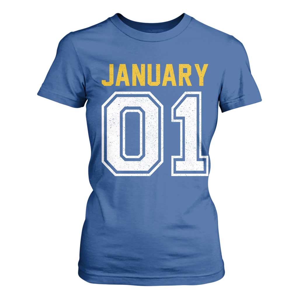 Funny January 01 New Years Eve Party T Shirt For Women TS11 Royal Blue Print Your Wear