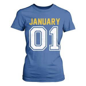 Funny January 01 New Years Eve Party T Shirt For Women TS11 Royal Blue Print Your Wear