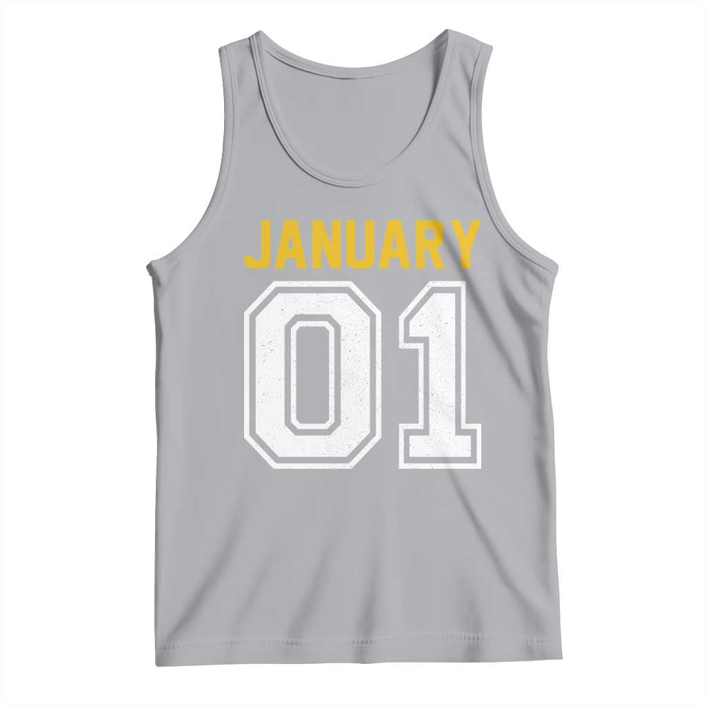 Funny January 01 New Years Eve Party Tank Top TS11 Athletic Heather Print Your Wear