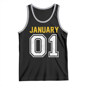 Funny January 01 New Years Eve Party Tank Top TS11 Black Athletic Heather Print Your Wear