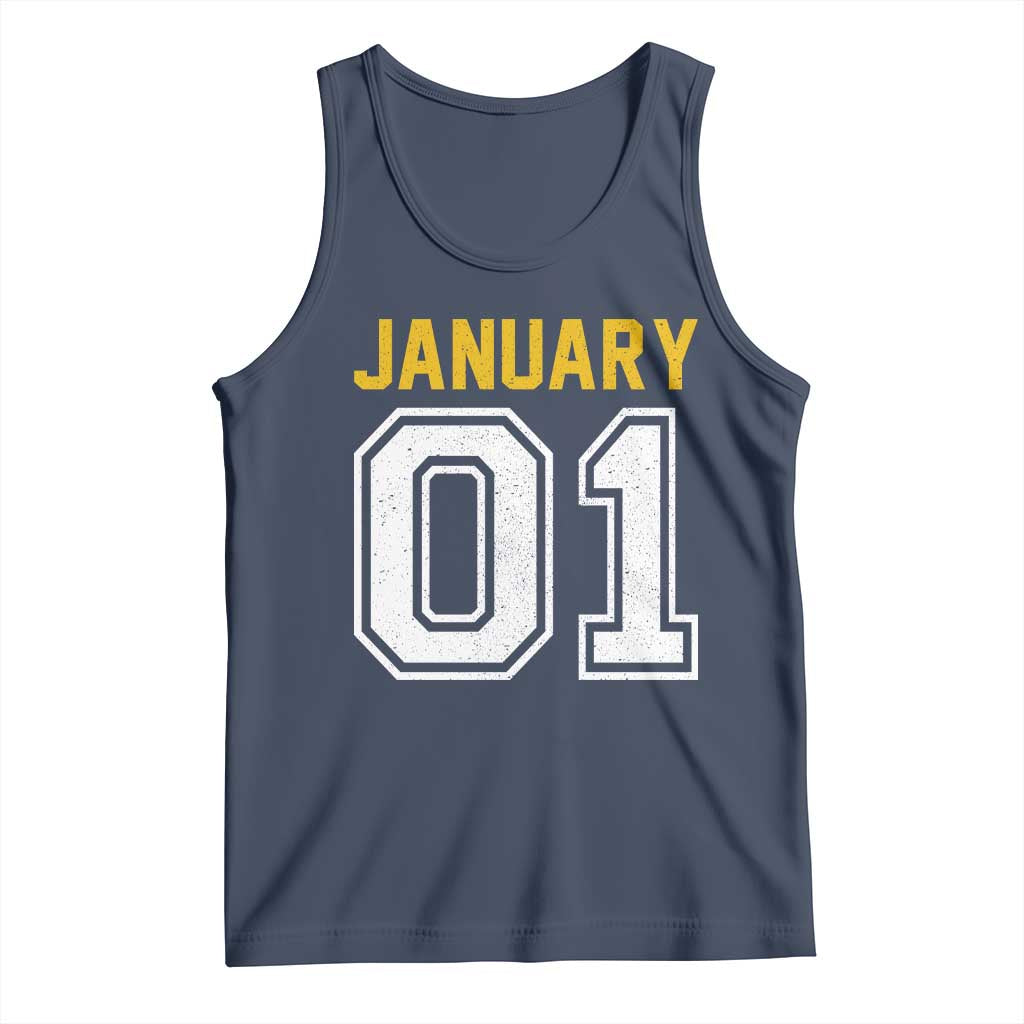 Funny January 01 New Years Eve Party Tank Top TS11 Navy Print Your Wear