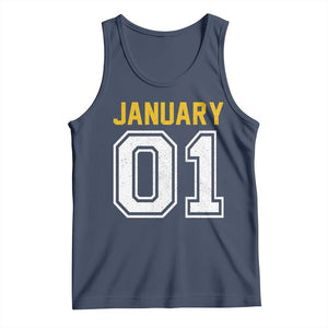 Funny January 01 New Years Eve Party Tank Top TS11 Navy Print Your Wear