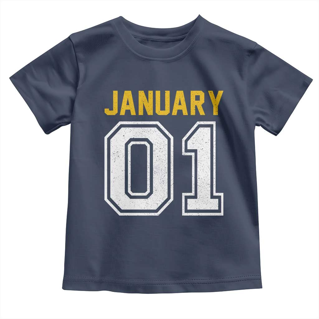 Funny January 01 New Years Eve Party Toddler T Shirt TS11 Navy Print Your Wear